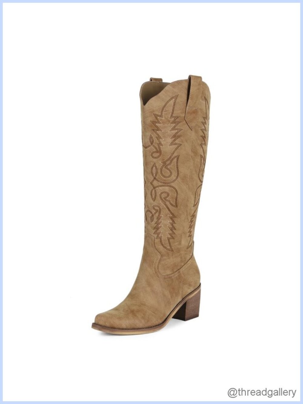 Cowgirl Knee High Faux Leather Pointed Toe Boots